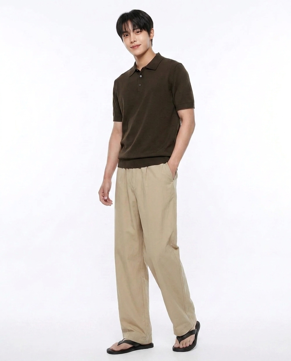 쿨링 세미와이드팬츠_샌드베이지 [총장 118cm]