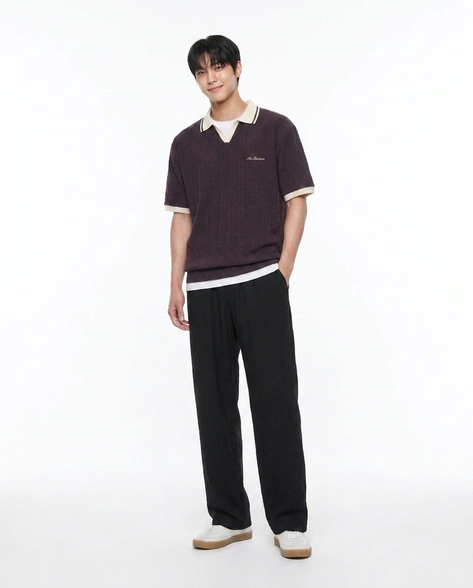 쿨링 세미와이드 팬츠_블랙블랙 [총장 118cm]