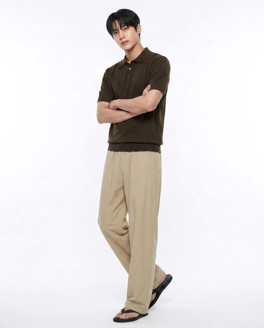 쿨링 세미와이드팬츠_샌드베이지 [총장 118cm]