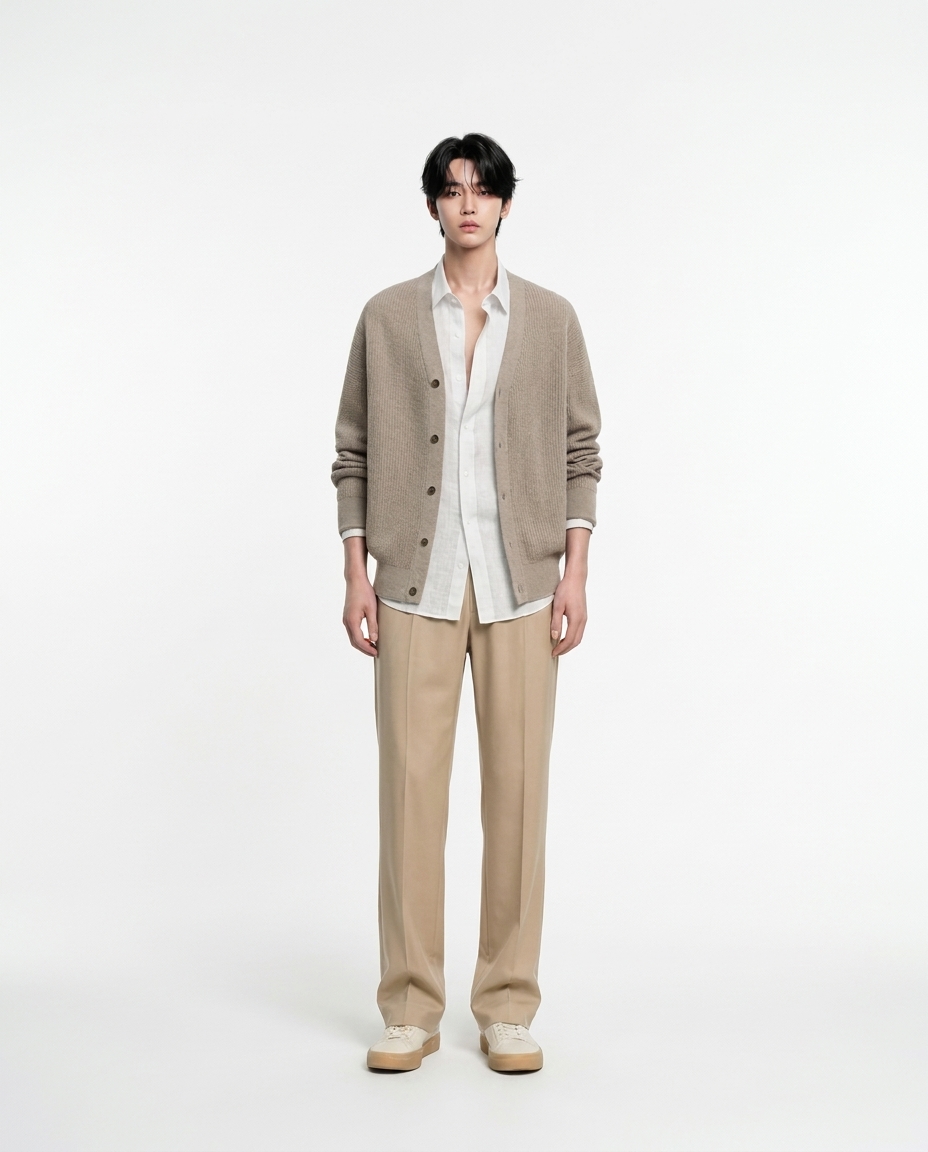 세미 와이드 레귤러핏 벤딩 슬랙스_샌드베이지 [총장 116cm+4cm]