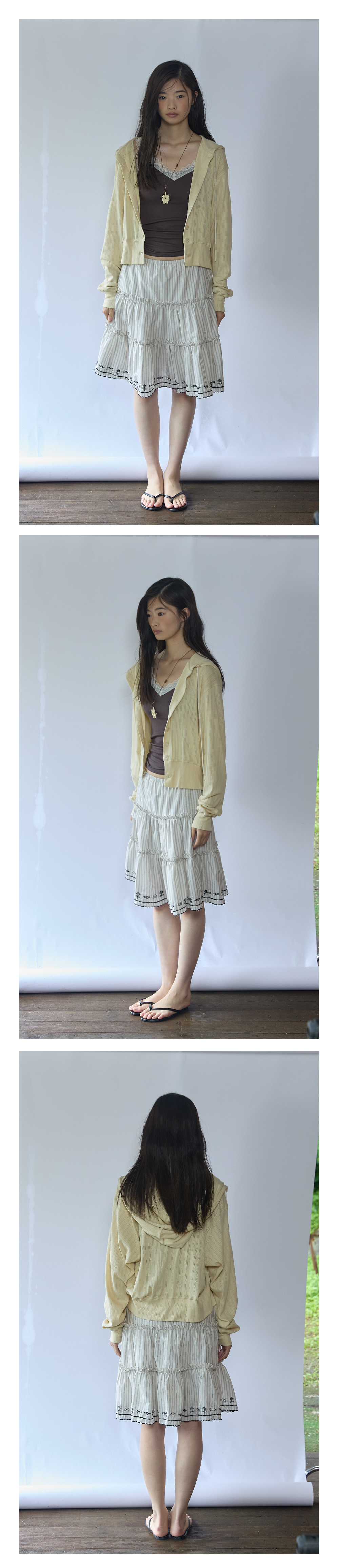 Country Tiered Skirt_Ivory