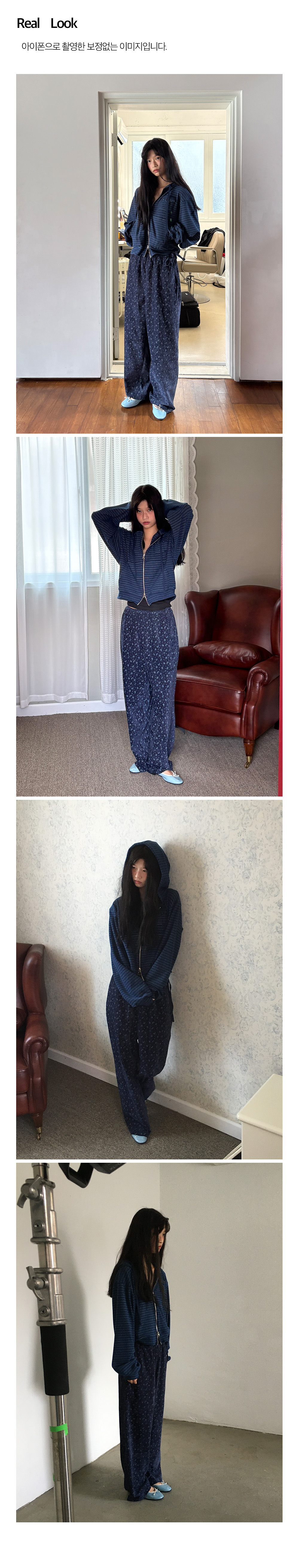 Midnight Floral Velvet Pants_Navy