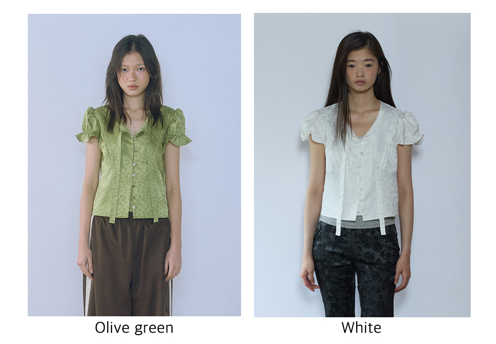 Pearl Garden Tie Blouse_White