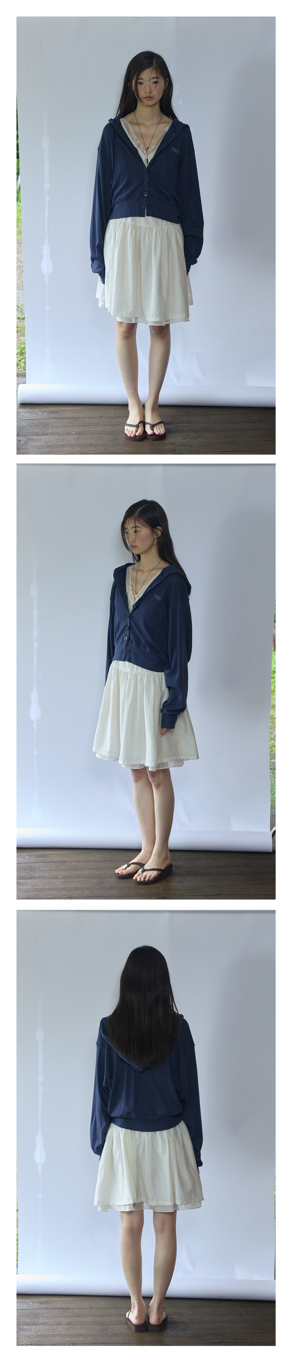 Punching Hoodie Cardigan_Navy