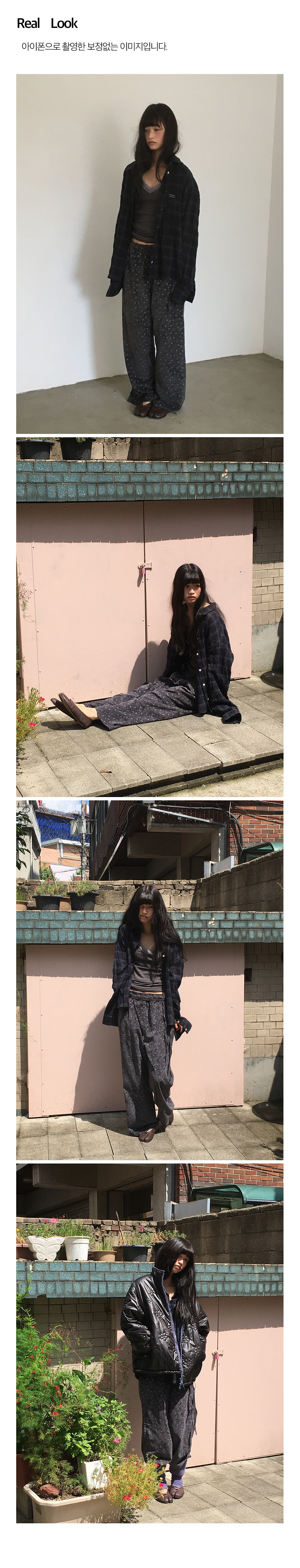 Midnight Floral Velvet Pants_Grey