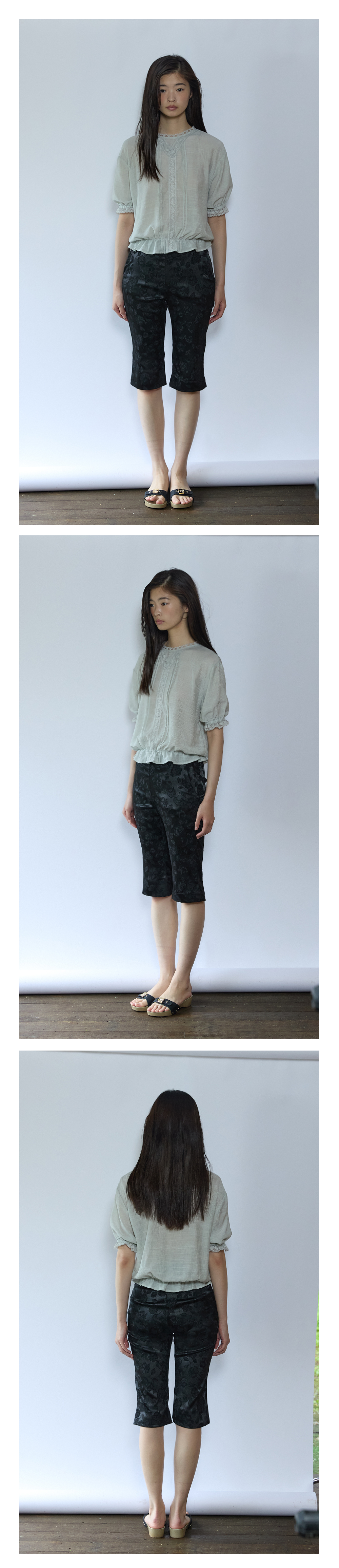 Jacquard Capri Pants_Black