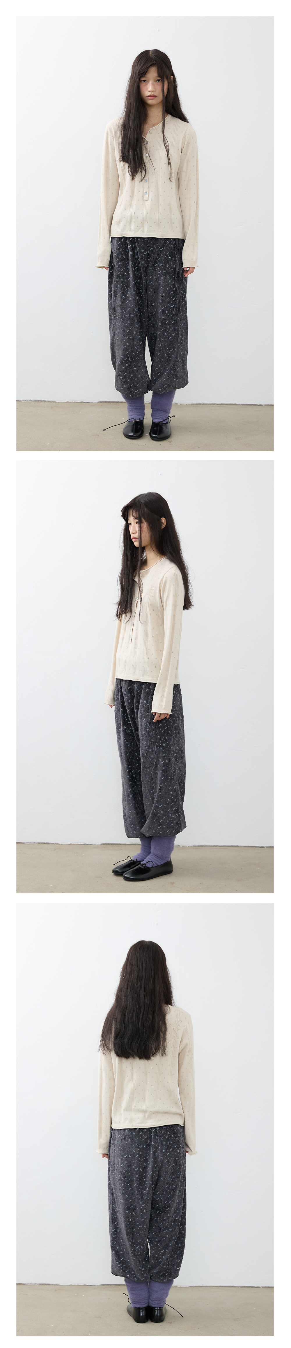 Petit Hole Henley Knit_Beige