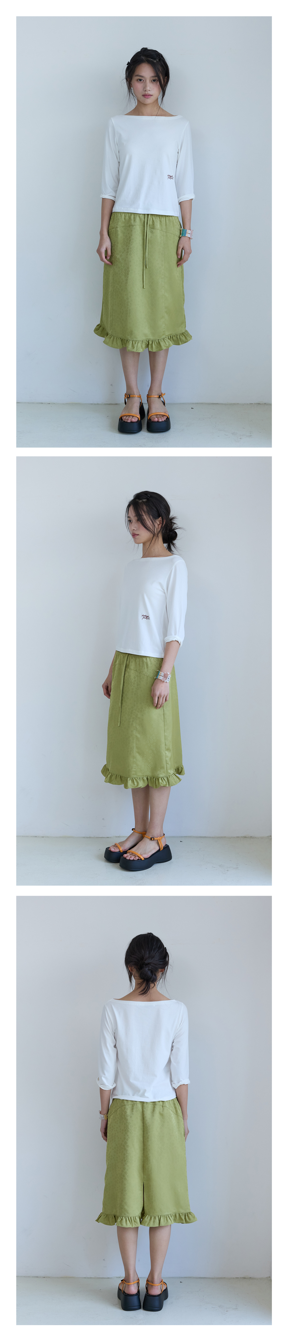 [2 PACK] Essential Scoop Neck T-Shirt & 3/4 Sleeve T-Shirt (12color)