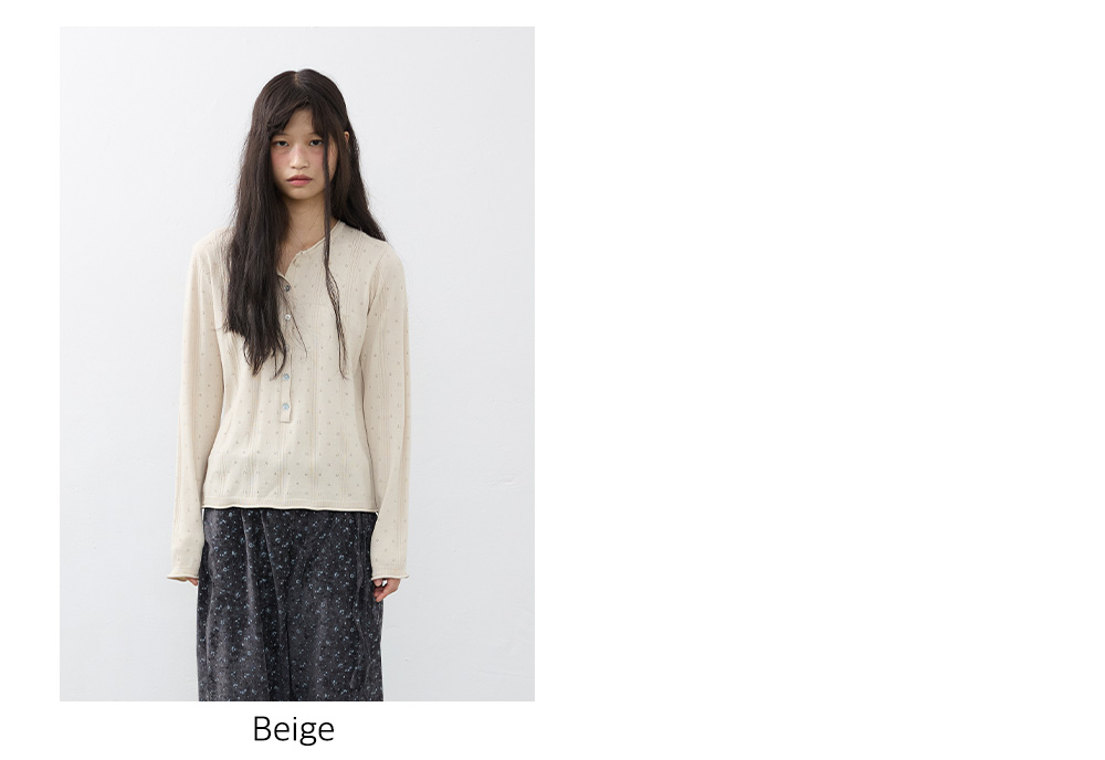 Petit Hole Henley Knit_Purple