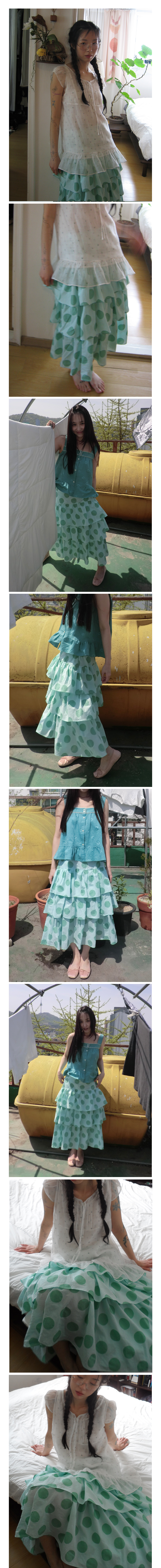 Bold Dot Cancan Skirt_Mint