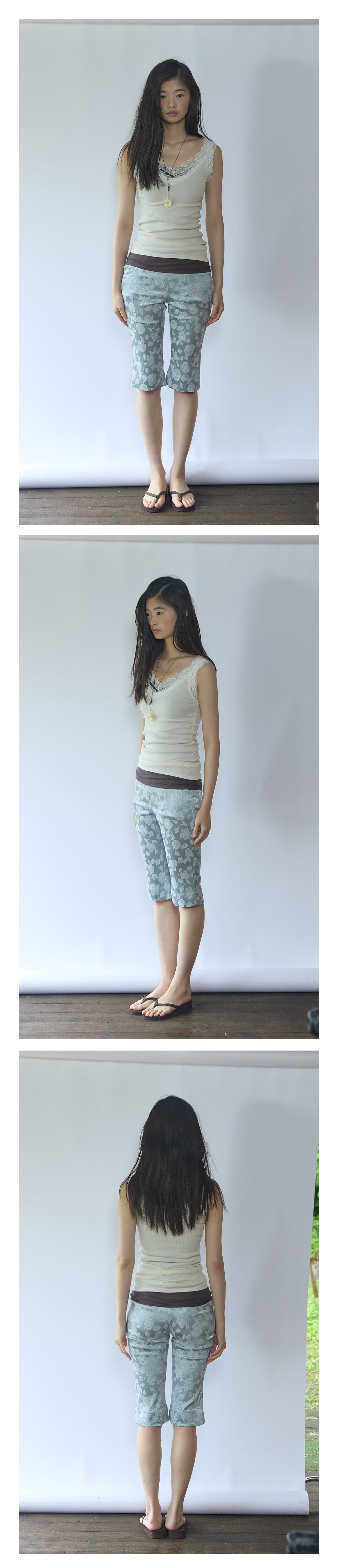 Jacquard Capri Pants_Mint