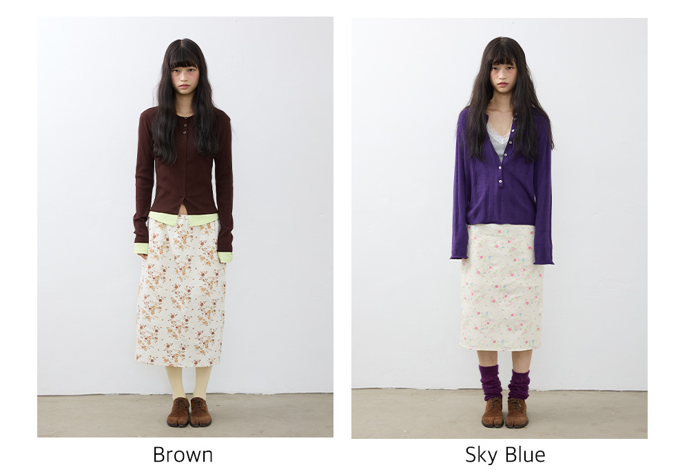 Crease Garden Cotton Skirt_Sky Blue