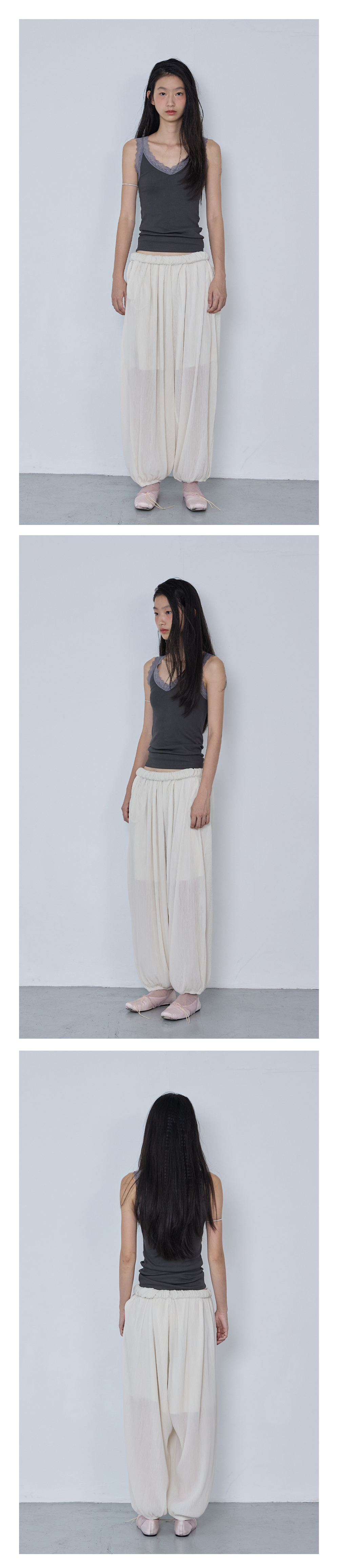 Mist Pleats Harem Pants_Ecru