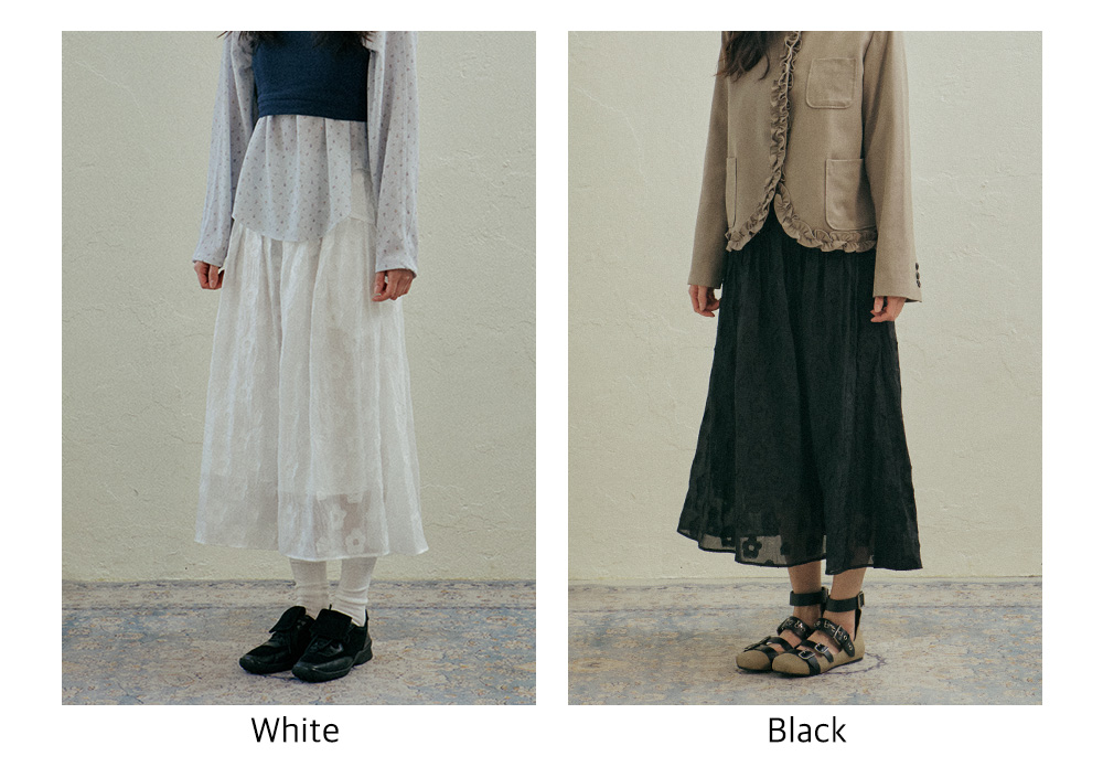 韓国商品/HOKUSPOKUS Garden Veil Volume Skirt Garden Veil Volume Skirt_White - 감도 깊은 취향 셀렉트샵 29CM