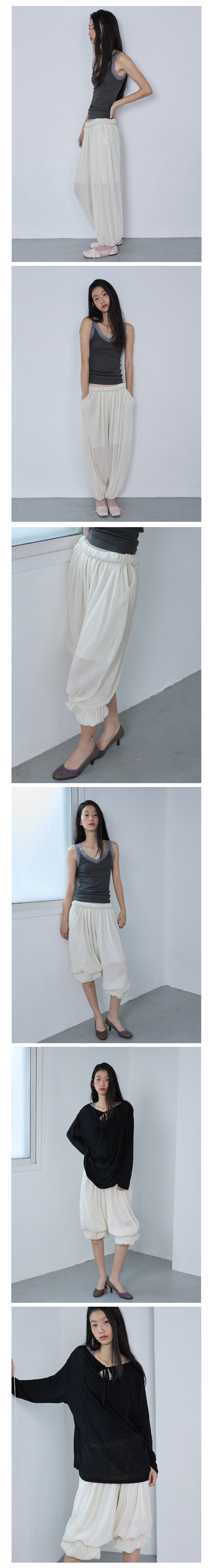 Mist Pleats Harem Pants_Ecru
