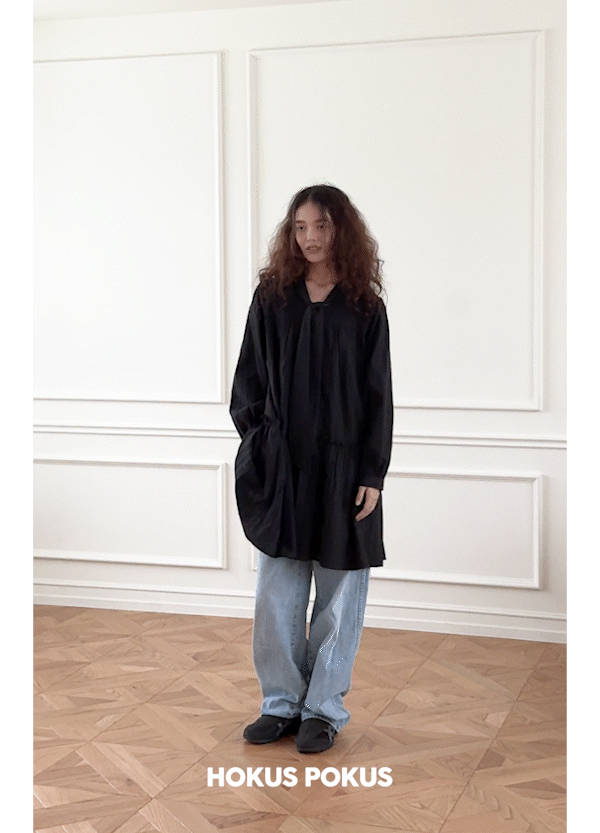 MUSINSA | HOKUSPOKUS Innocent tie dress / black