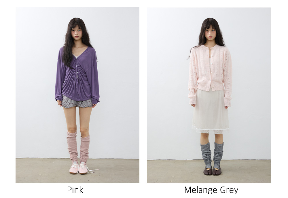 Essential Deep Shirring-Neck Tee (3color)