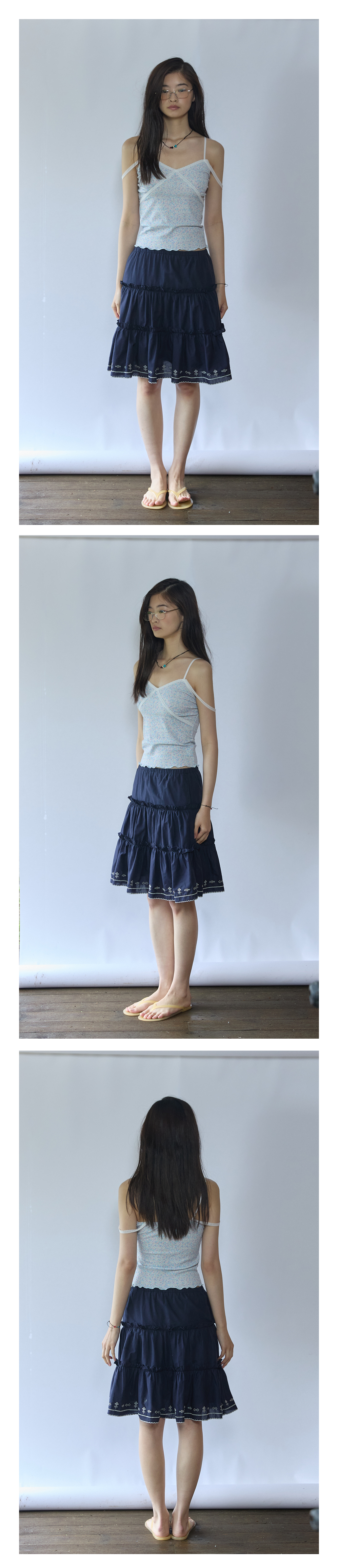 Bubble Flower Slip Top_Sky Blue