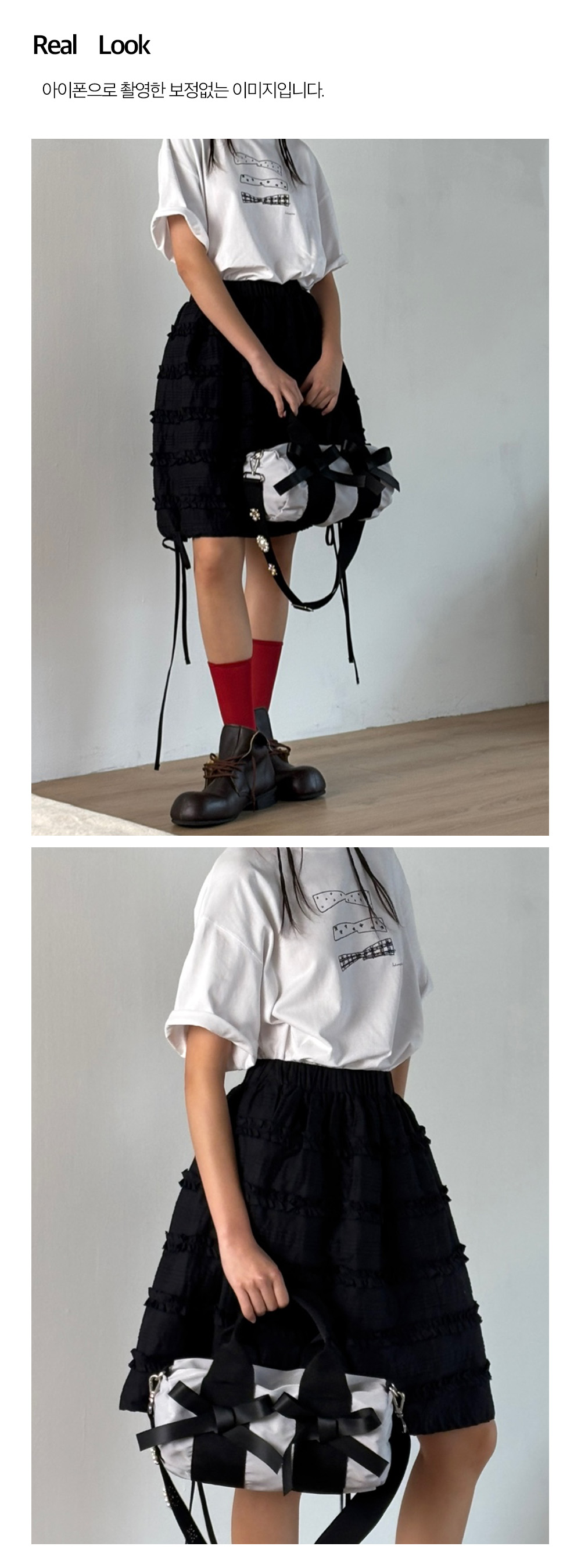 Pearl Stud Ribbon Bag_Grey : HOKUSPOKUS (호쿠스포쿠스)