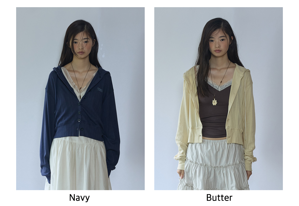 Punching Hoodie Cardigan_Butter