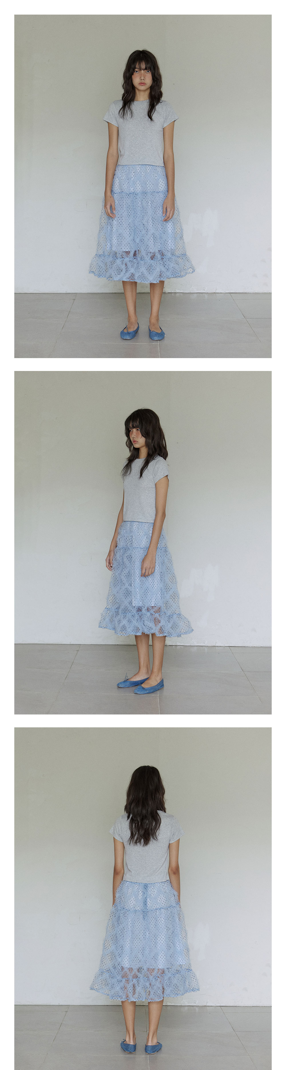HOKUSPOKUS ■ Polka dot frill skirt HOKUSPOKUS] Polka dot frill skirt / Champagne – SellerWork