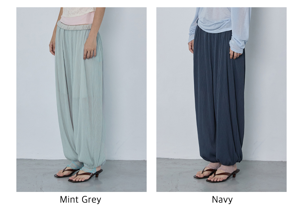 Mist Pleats Harem Pants_Navy