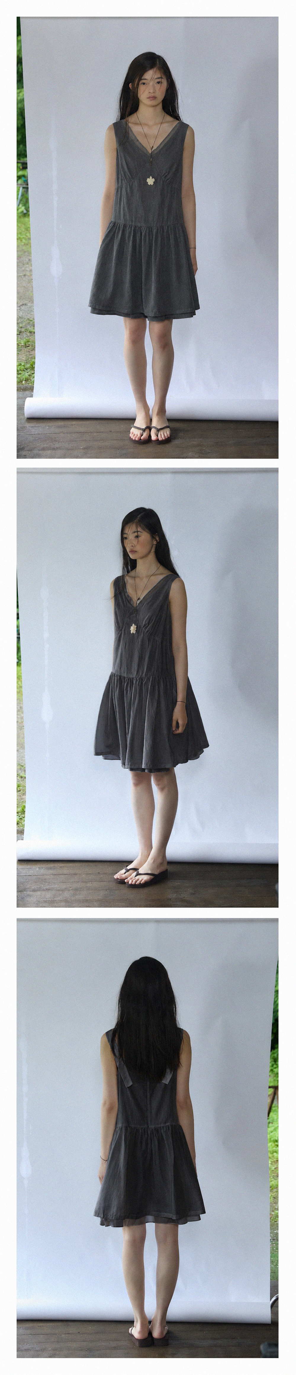 Noa Sheer Dress_Charcoal