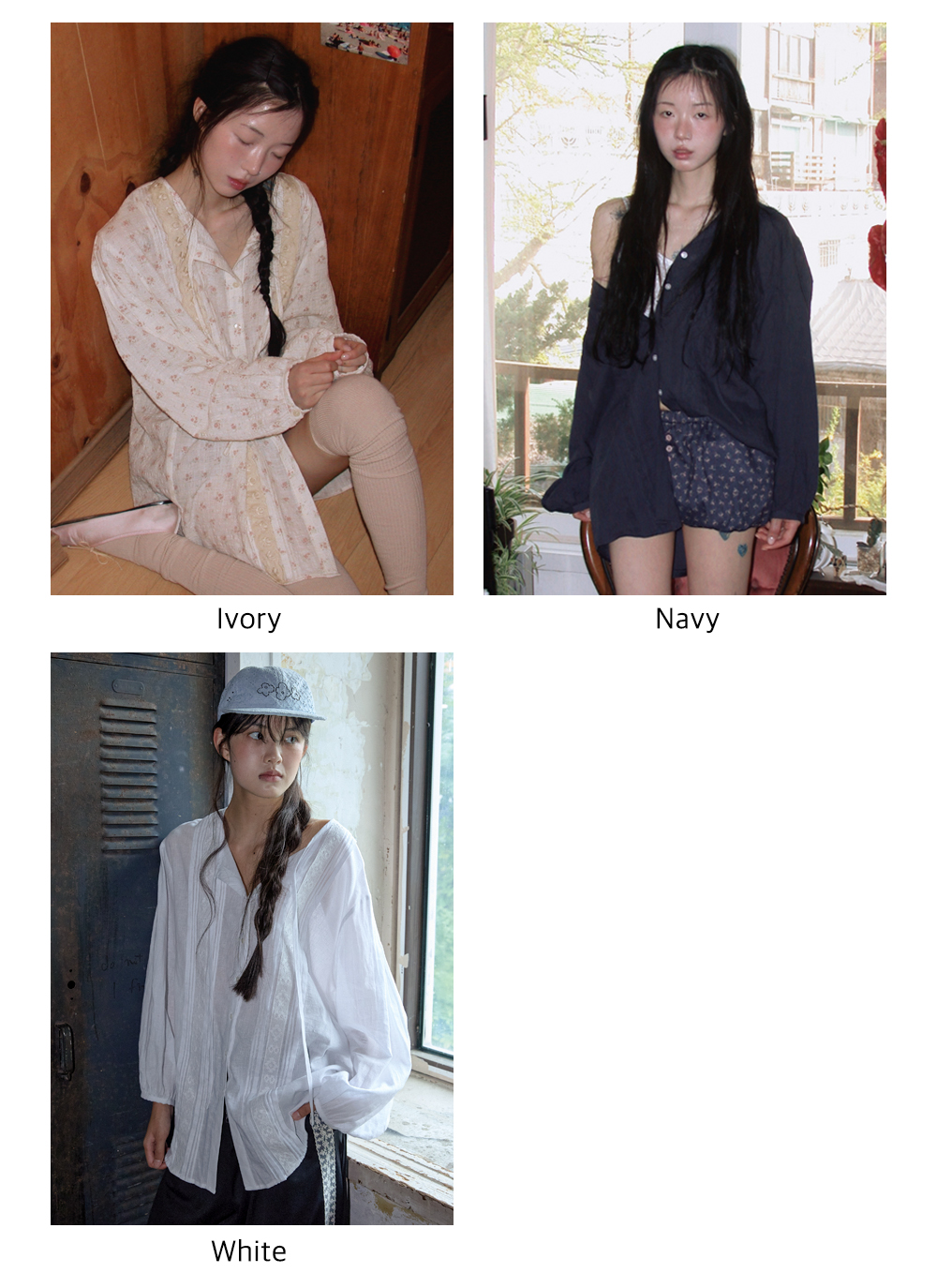 Linen Sunveil Blouse_Navy