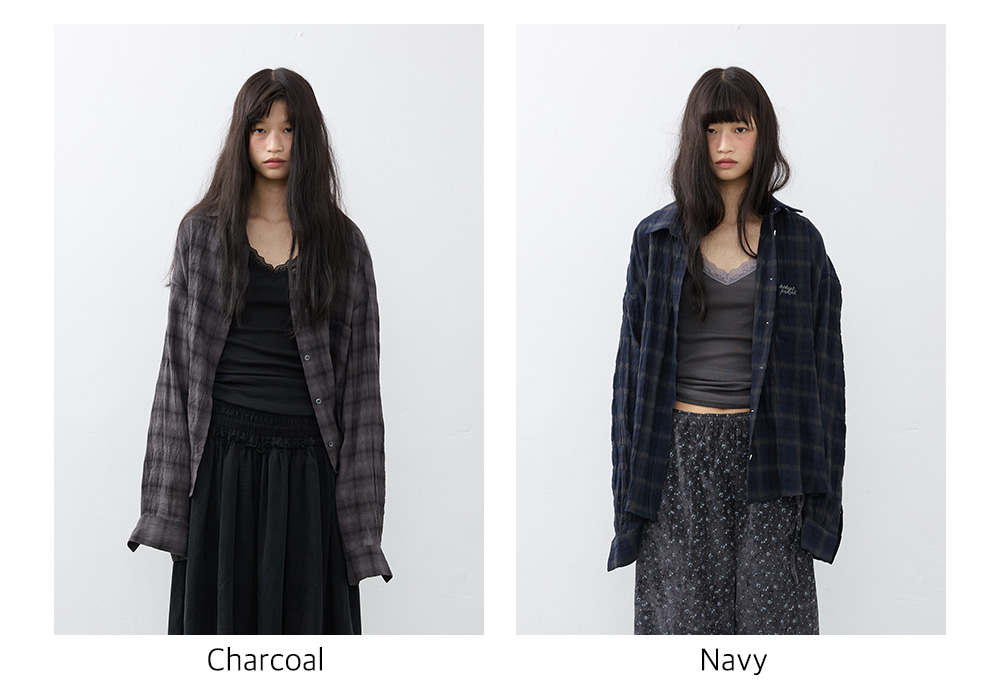Hazy Check Shirt_Navy