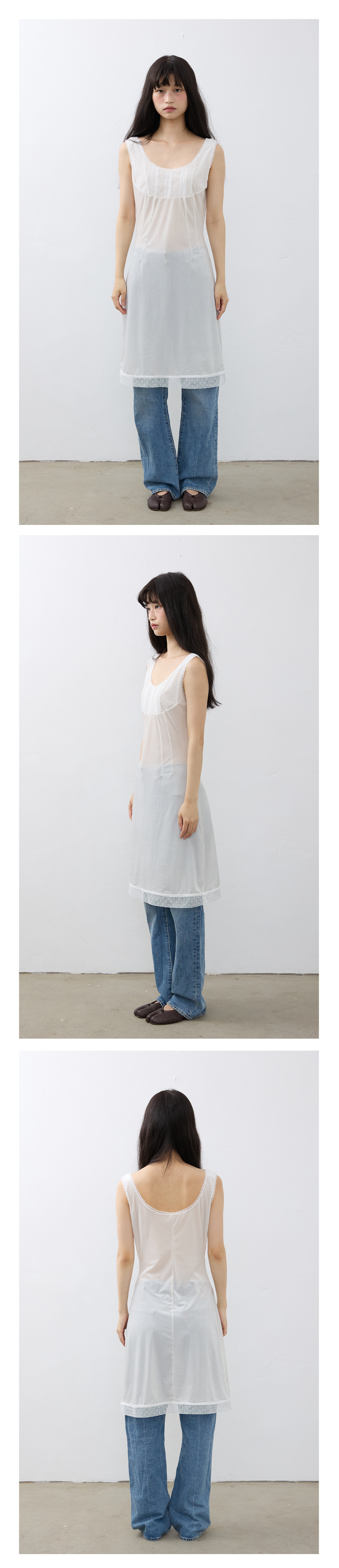 Velvet Veil Slip Dress_Off white