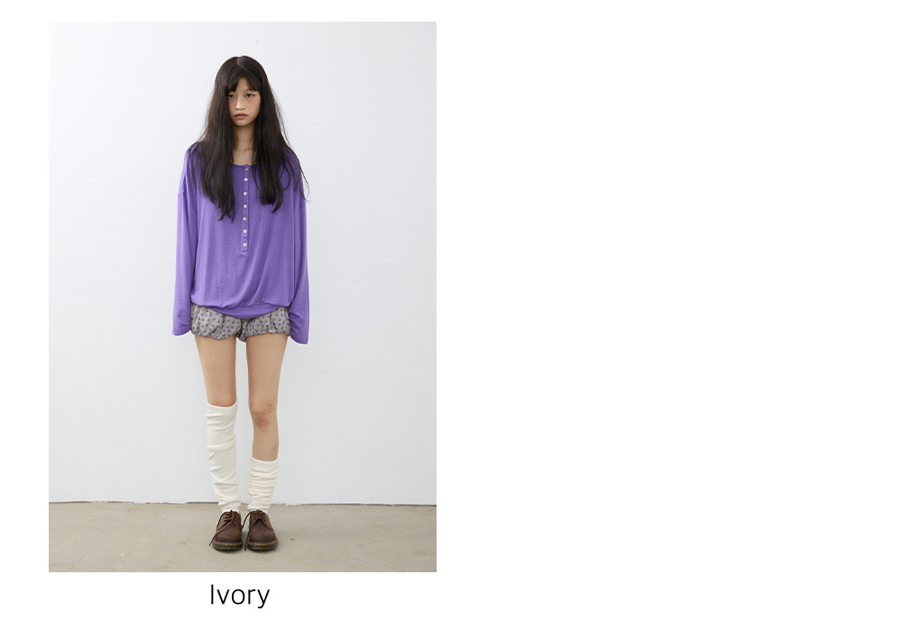Essential Deep Shirring-Neck Tee (3color)
