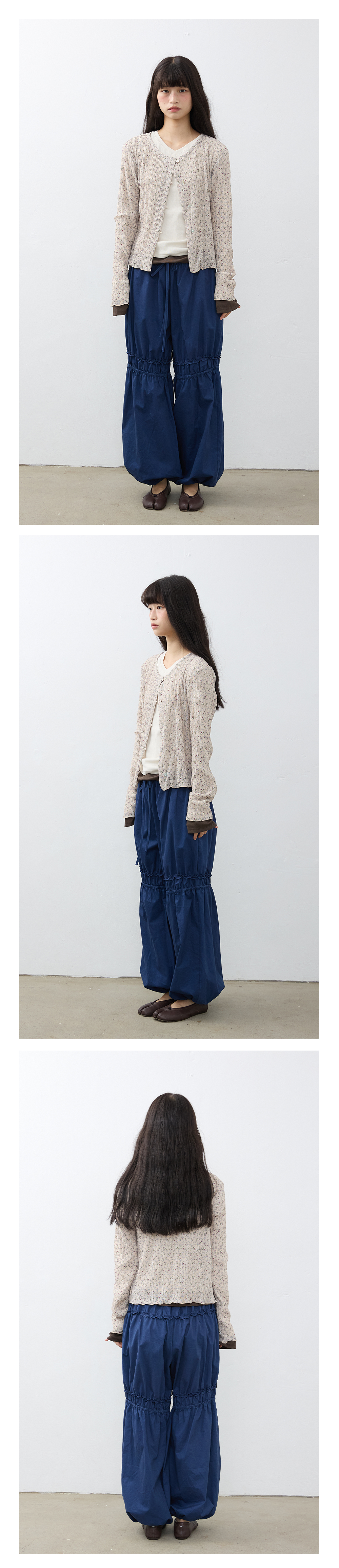 Two-Tone Layered V-Neck Tee_Cream