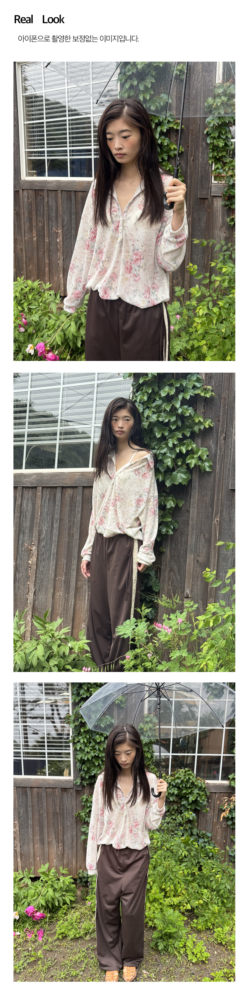 Flower Henley Loose Tee_Ivory