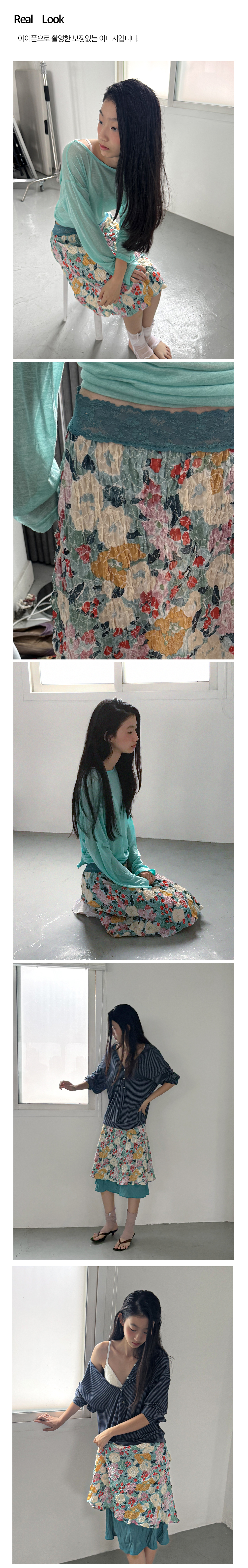 Lace Banding Pleats Skirt_Flower