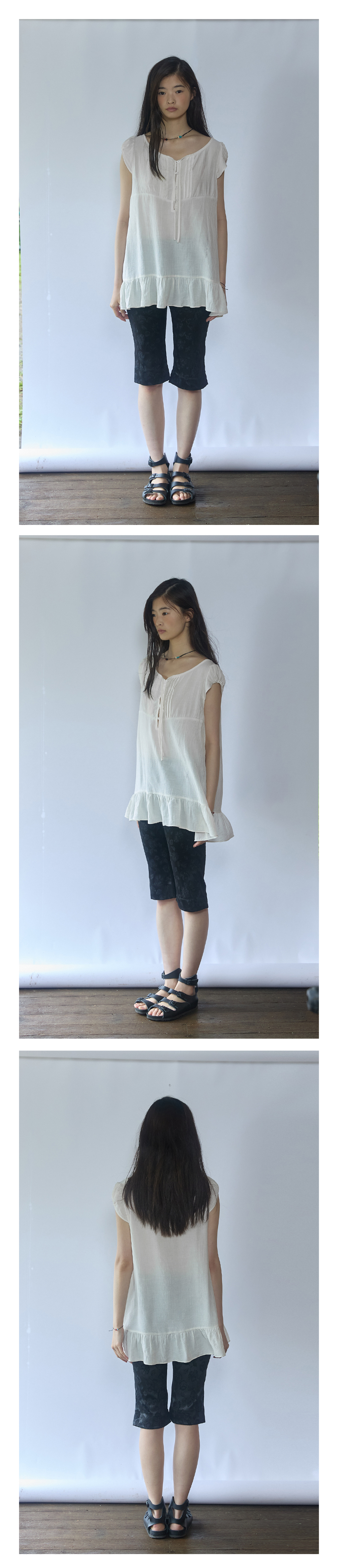 Sheer Pintuck Blouse_White