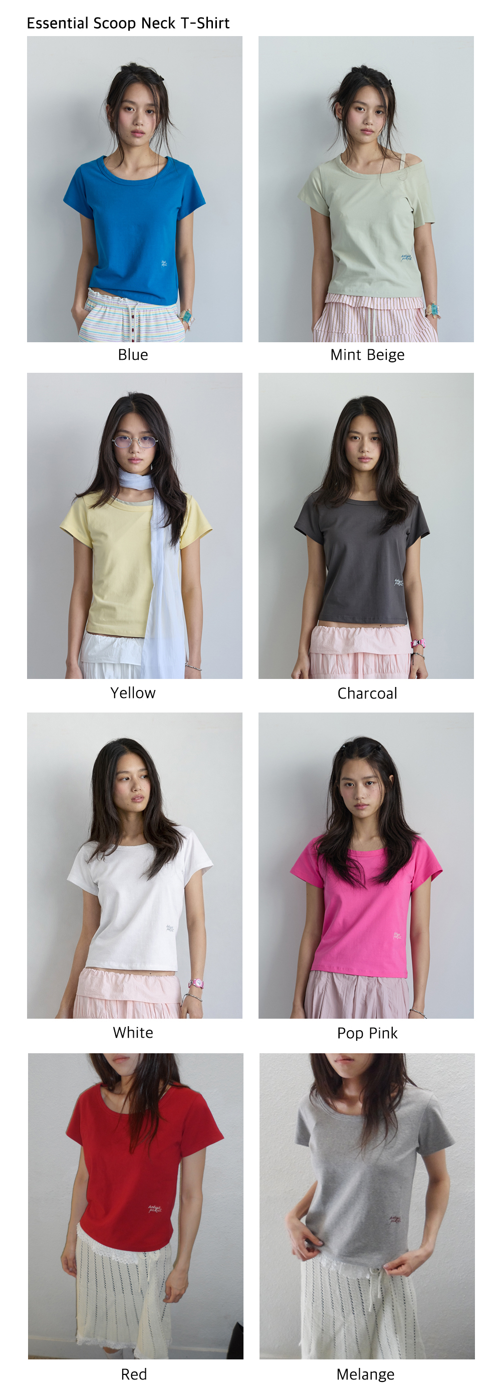 Essential Scoop Neck T-Shirt (6color)