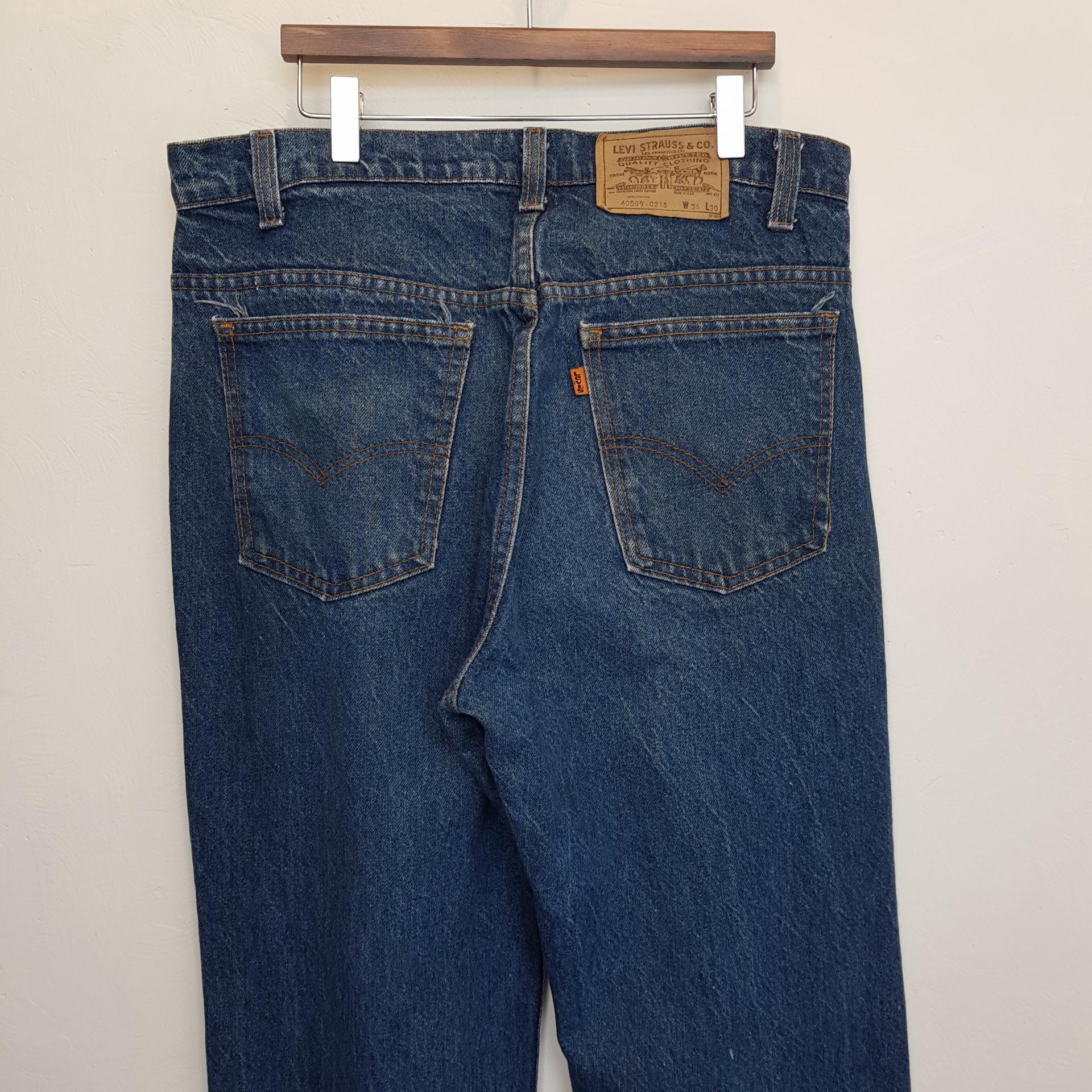 80s USA Levis 40509-0215 Straight Indigo blue Orangetab (34-35