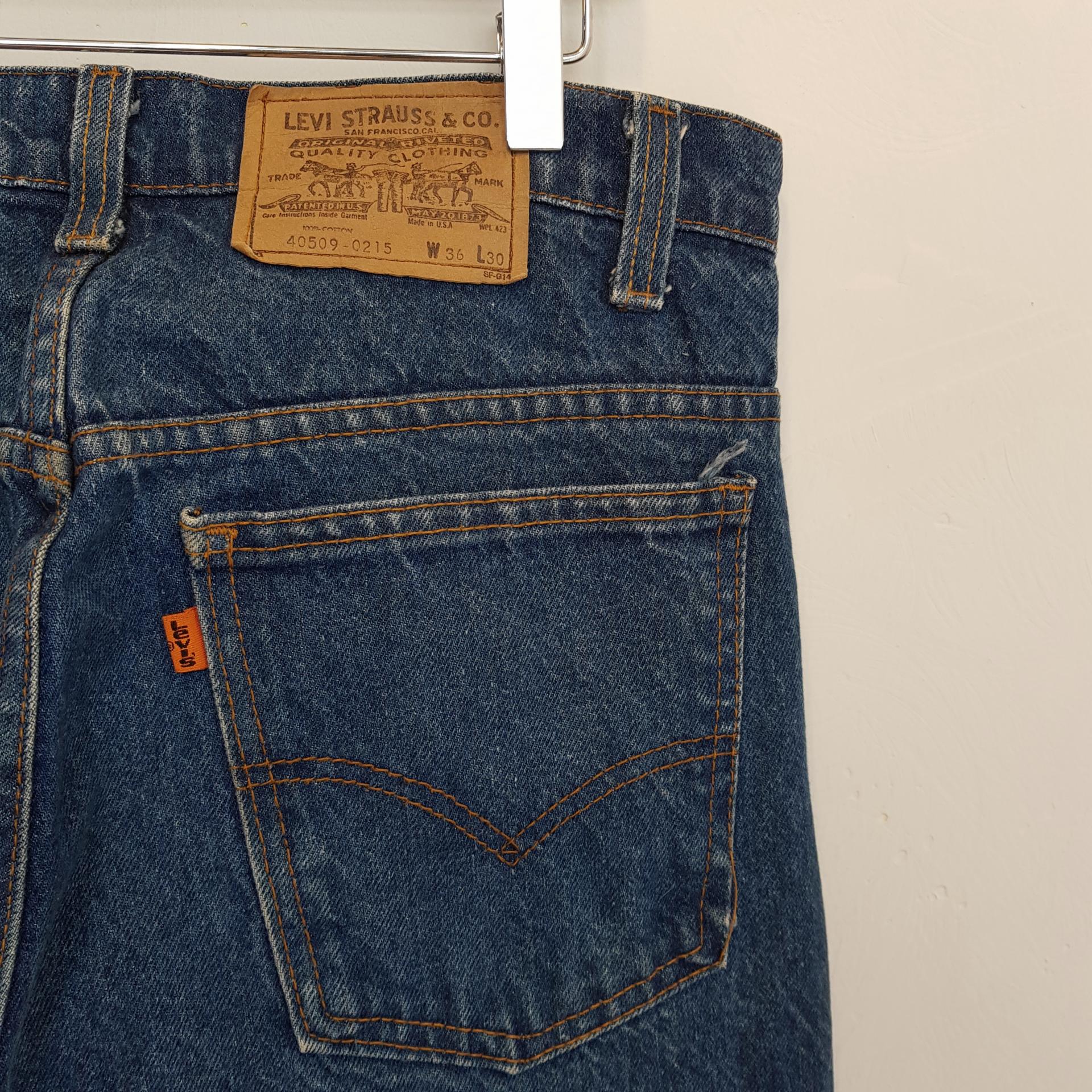 80s USA Levis 40509-0215 Straight Indigo blue Orangetab (34-35