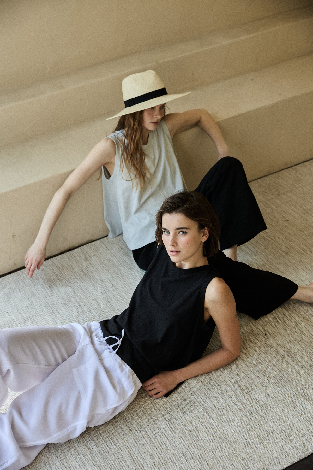 Tencel Linen Wide Banding Pants _ Pure White