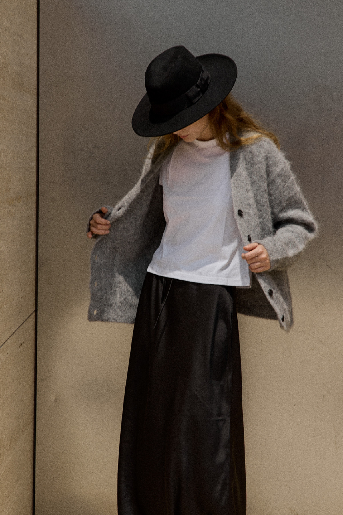 78% Alpaca Hairy Cardigan_Grey 78% 알파카 헤어리 가디건_그레이
