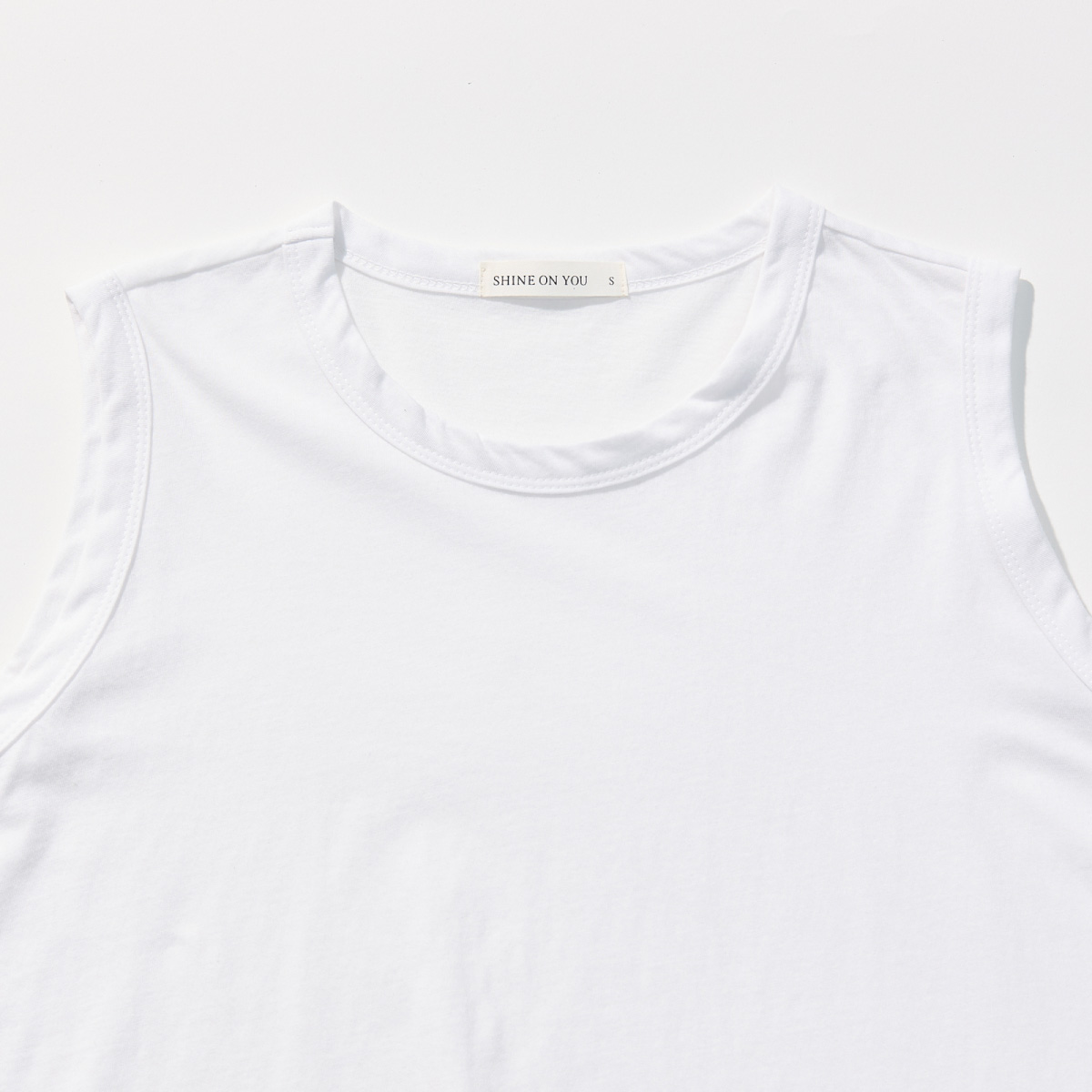Cotton A-line Sleeveless Top _ White