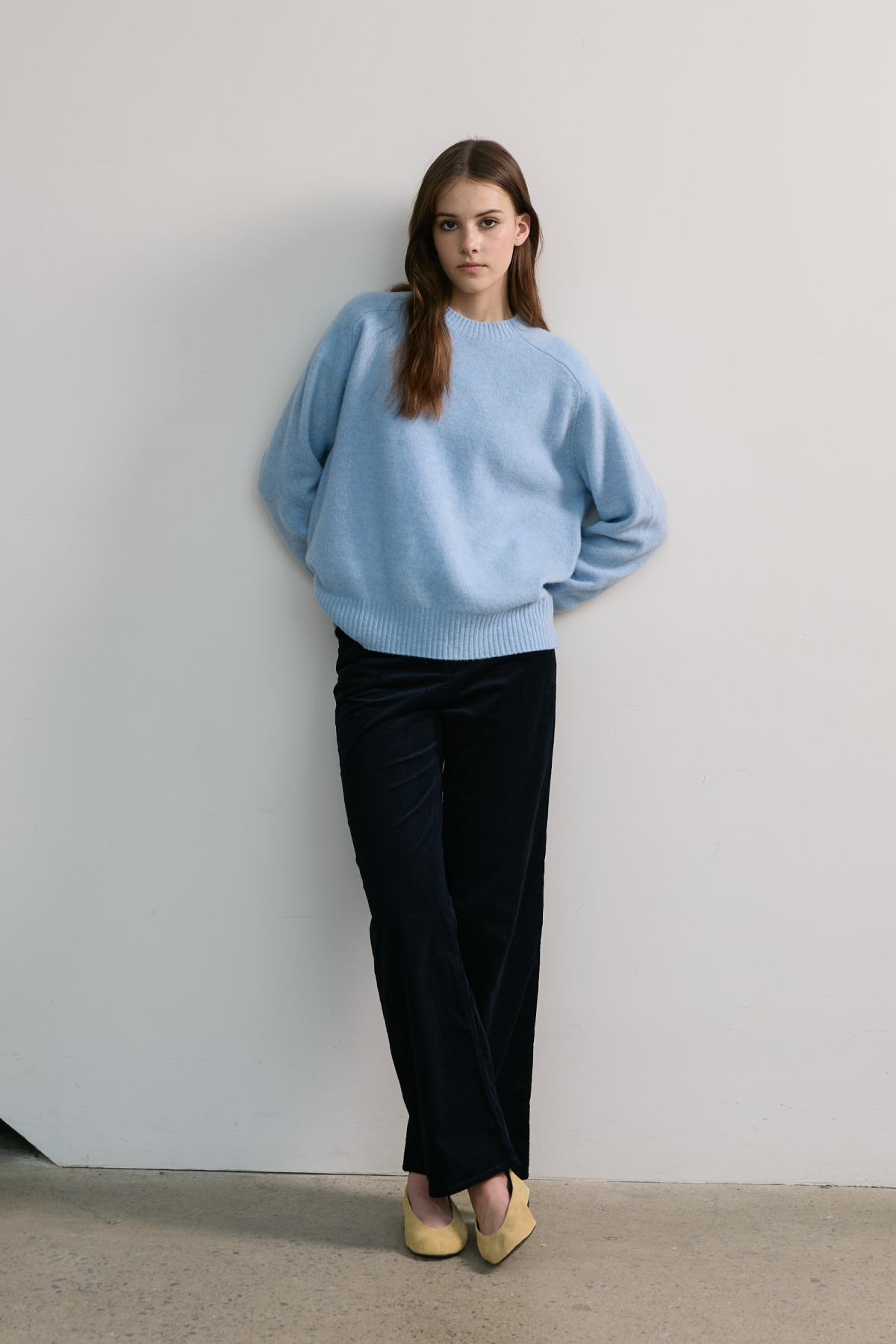 100%RWS Extrafine Merino Raglan Knit_Pink,Sky Blue,Ivory 100%RWS 엑스트라파인 메리노 나그랑 니트_핑크,스카이블루,아이보리