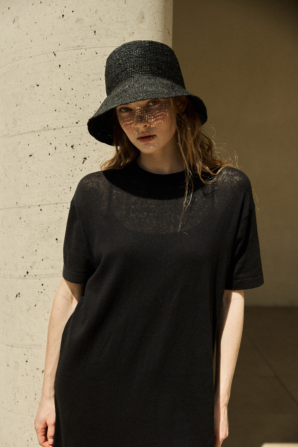 [PRE-Sales] Raffia Soft Bucket Hat _ Black