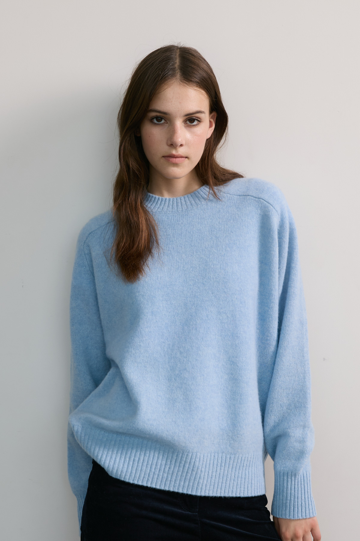 100%RWS Extrafine Merino Raglan Knit_Pink,Sky Blue,Ivory 100%RWS 엑스트라파인 메리노 나그랑 니트_핑크,스카이블루,아이보리