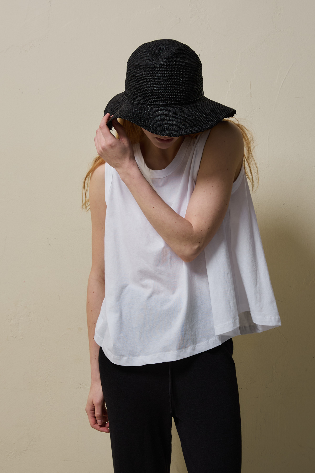 Cotton A-line Sleeveless Top _ White