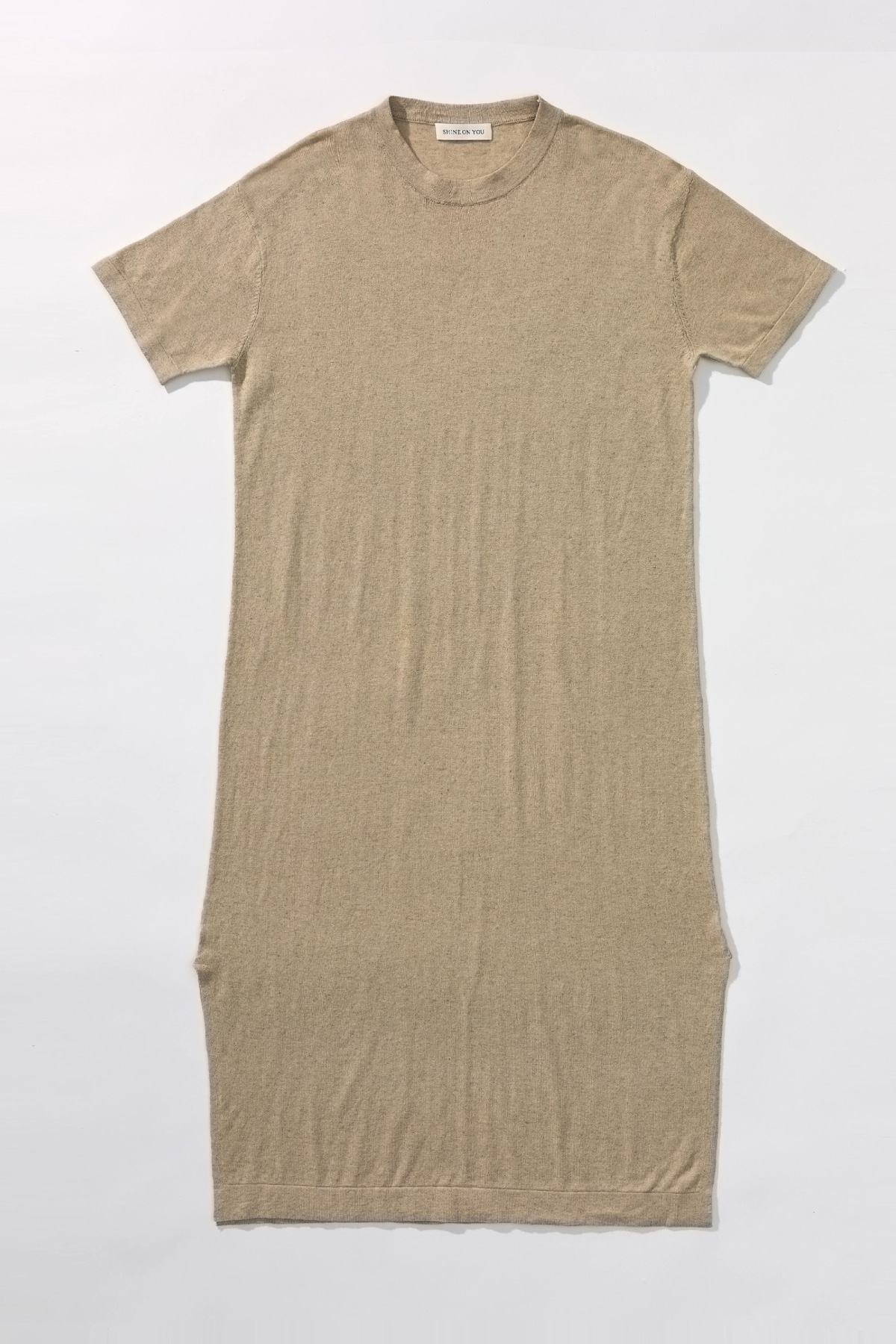 Linen Cotton Knit Long Dress (Slip Set) _ Sand Beige