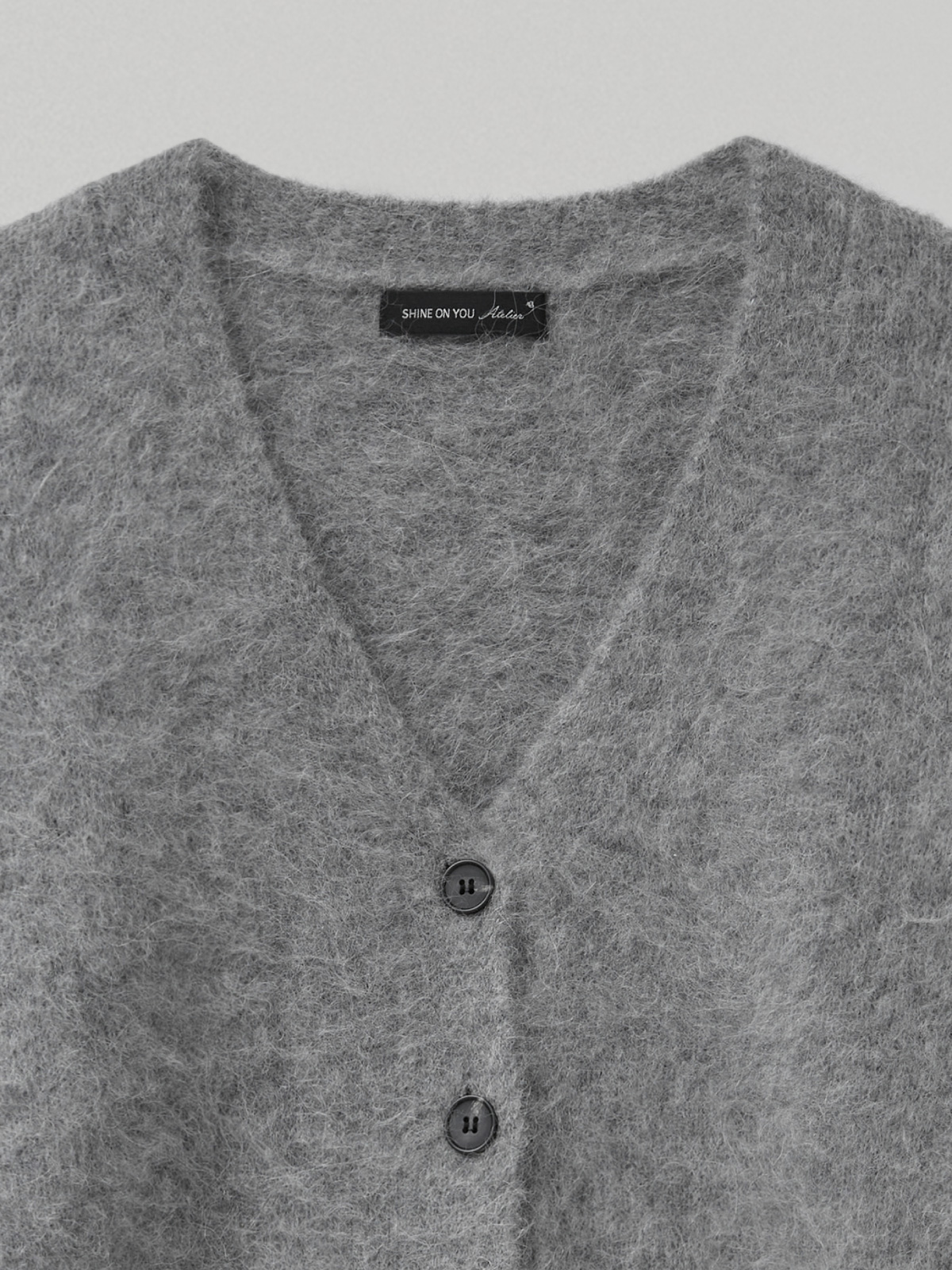 78% Alpaca Hairy Cardigan_Grey 78% 알파카 헤어리 가디건_그레이