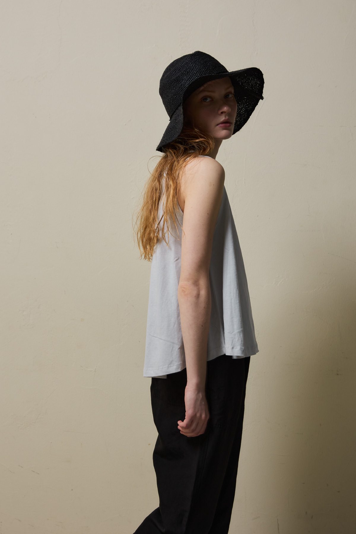 Cotton A-line Sleeveless Top _ Light Grey