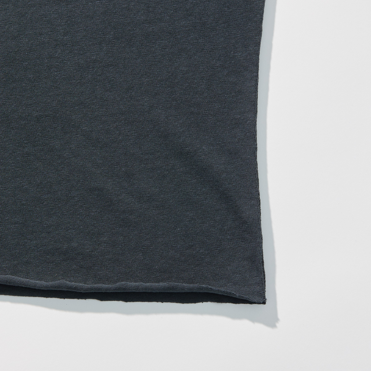 Cotton Jersey Rolled Edge T-Shirt _ Deep Charcoal