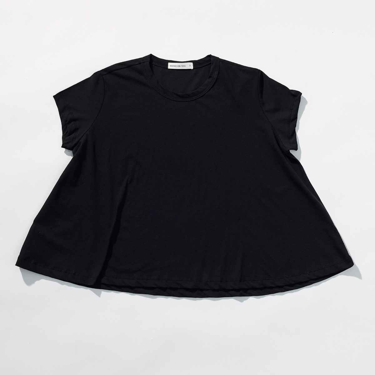Cotton A-line Half Tee _ Black